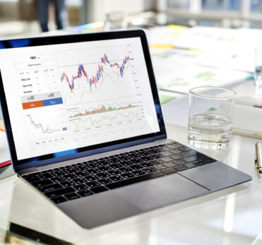 Graphic of investment stock market data analysis business