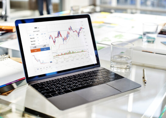 Graphic of investment stock market data analysis business